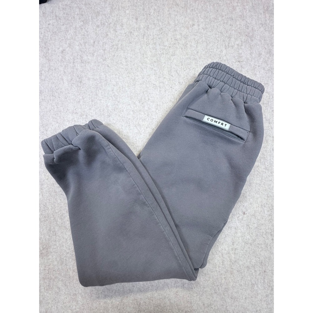 COMFRT Sweatpants Mens S Gray Elastic Waist Fleece Joggers Relaxed Fit